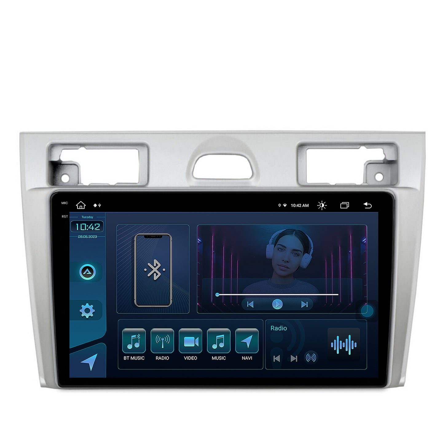 Navigatie Ford Fiesta (2002-2008), Android, X-Octacore / 8GB RAM + 256GB ROM, 9.5 Inch - AD-BGX9008+AD-BGRKIT143
