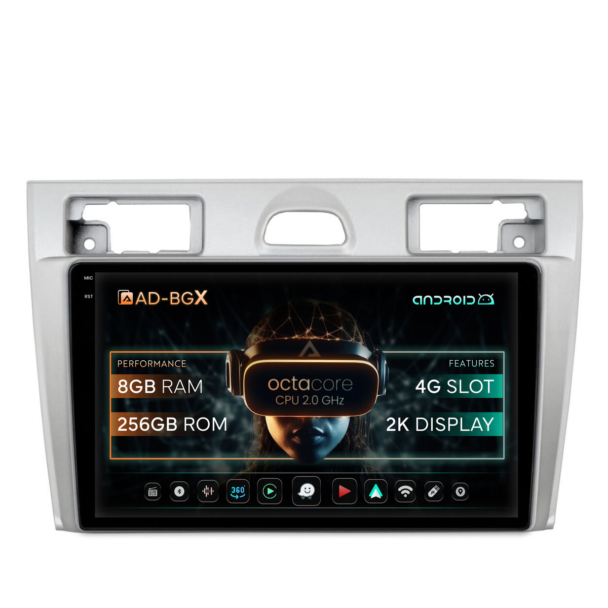 Navigatie Ford Fiesta (2002-2008), Android, X-Octacore / 8GB RAM + 256GB ROM, 9.5 Inch - AD-BGX9008+AD-BGRKIT143