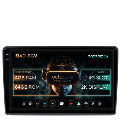 Navigatie Ford Fiesta (2018+), Android, V-Octacore / 4GB RAM + 64GB ROM, 10.36 Inch - AD-BGV10004+AD-BGRKIT133