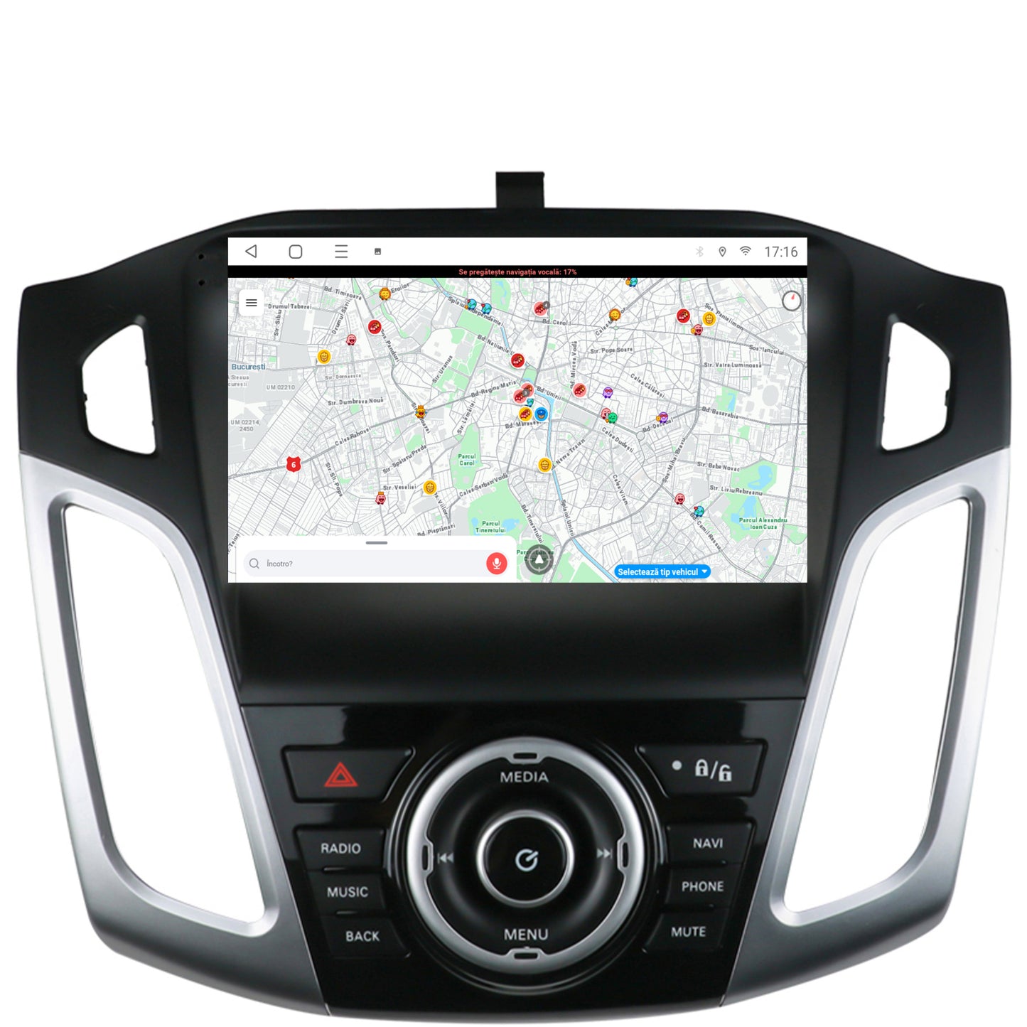 Navigatie Ford Focus 3 (2011-2019), Android, P-Octacore / 2GB RAM + 32GB ROM, 9 Inch - AD-BGP9002+AD-BGRKIT144