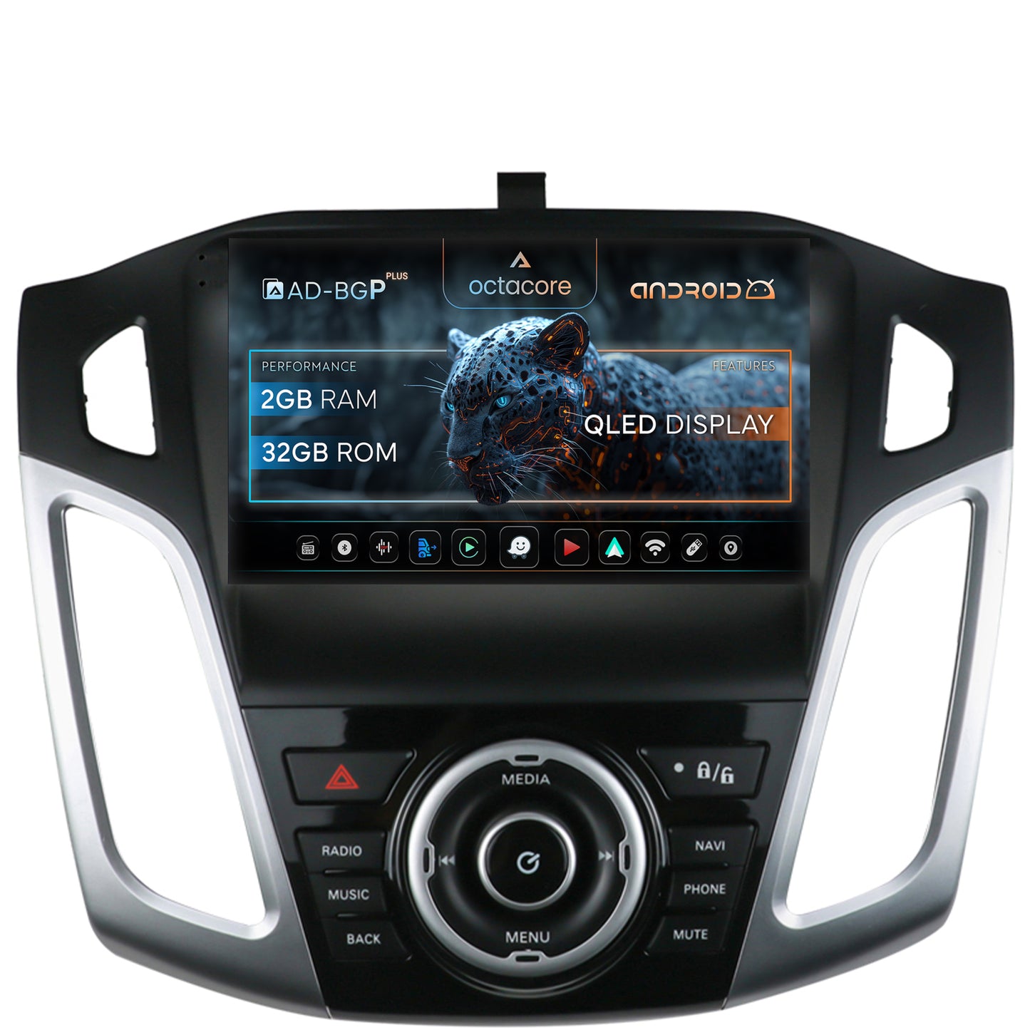 Navigatie Ford Focus 3 (2011-2019), Android, P-Octacore / 2GB RAM + 32GB ROM, 9 Inch - AD-BGP9002+AD-BGRKIT144