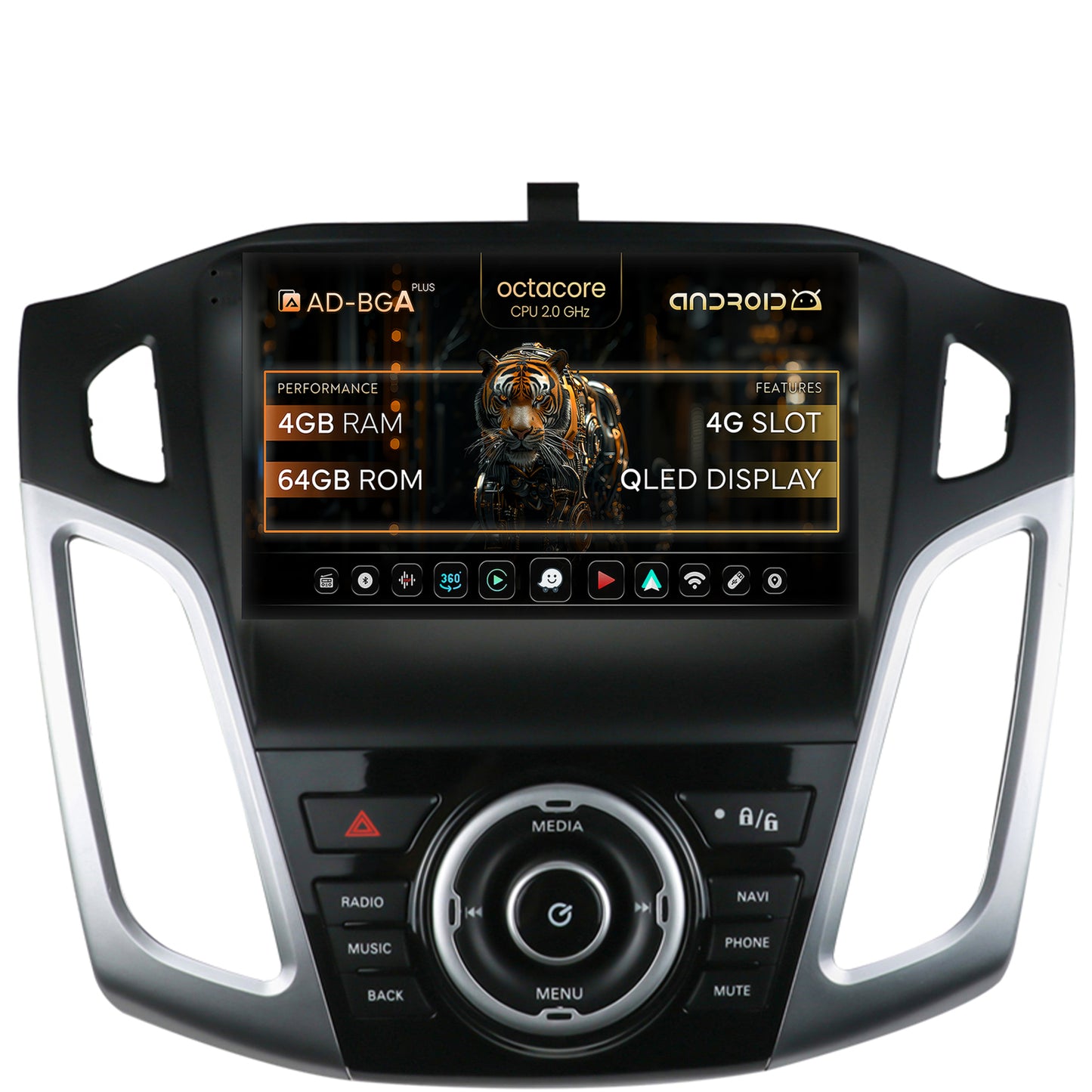 Navigatie Ford Focus 3 (2011-2019), Android, A-Octacore / 4GB RAM + 64GB ROM, 9 Inch - AD-BGA9004+AD-BGRKIT144