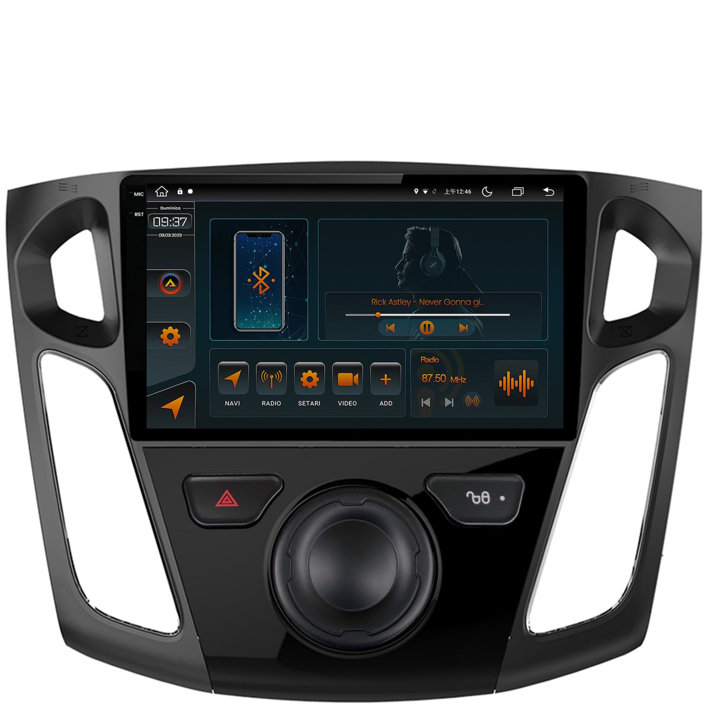 Navigatie Ford Focus 3 (2011-2019), Android, V-Octacore / 4GB RAM + 64GB ROM, 9.5 Inch - AD-BGV9004+AD-BGRKIT115