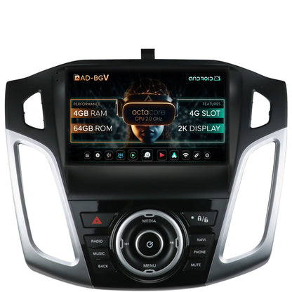 Navigatie Ford Focus 3 (2011-2019), Android, V-Octacore / 4GB RAM + 64GB ROM, 9.5 Inch - AD-BGV9004+AD-BGRKIT144