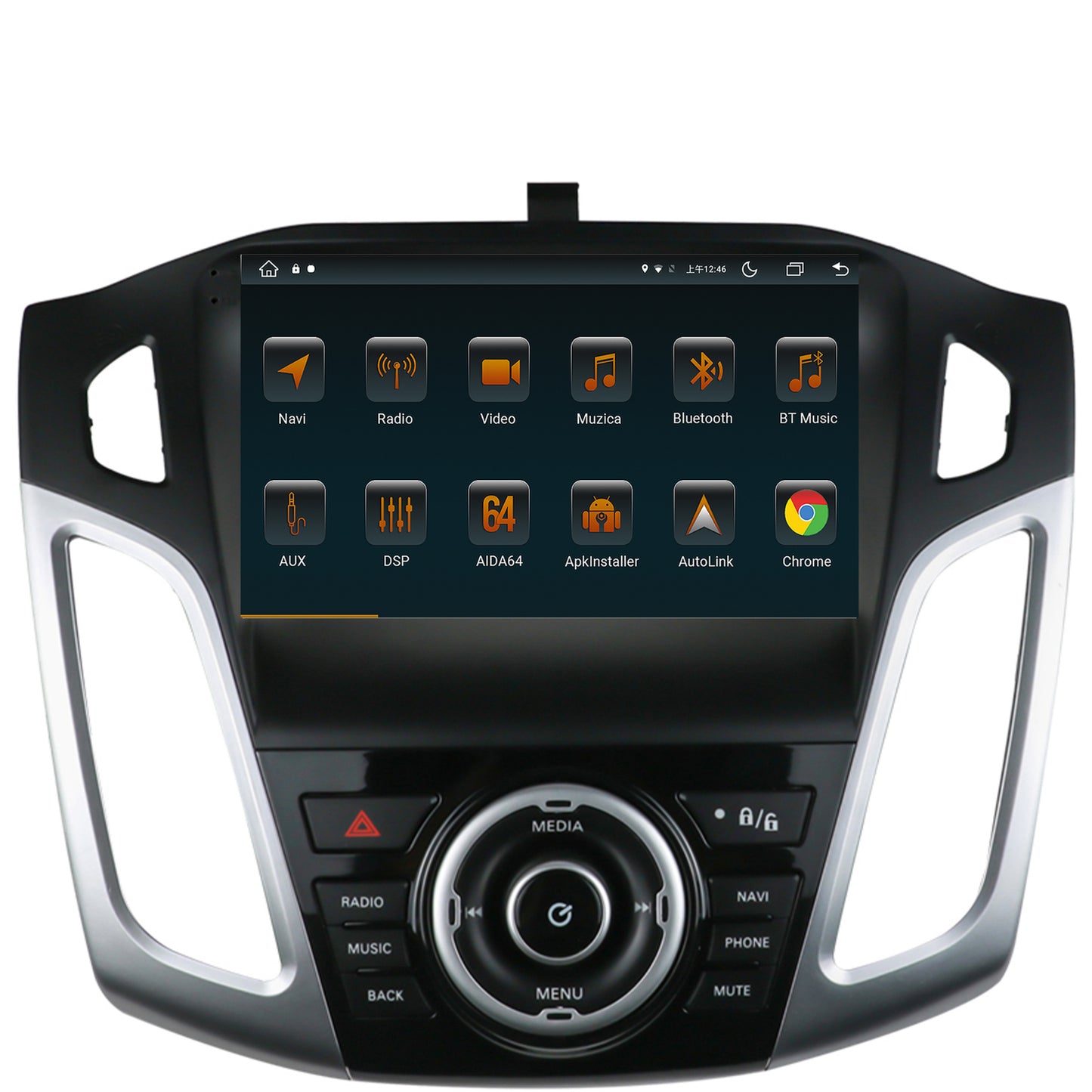 Navigatie Ford Focus 3 (2011-2019), Android, V-Octacore / 4GB RAM + 64GB ROM, 9.5 Inch - AD-BGV9004+AD-BGRKIT144