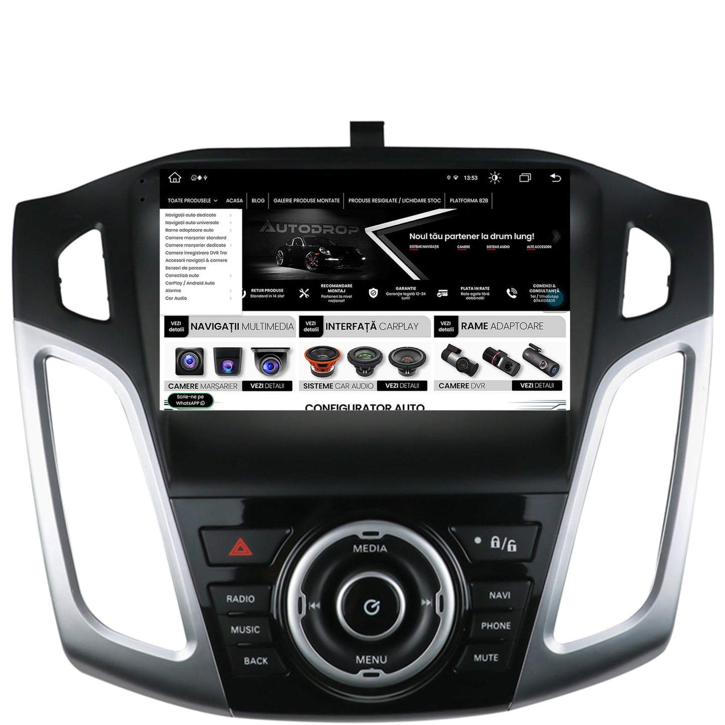 Navigatie Ford Focus 3 (2011-2019), Android, X-Octacore / 8GB RAM + 256GB ROM, 9.5 Inch - AD-BGX9008+AD-BGRKIT144