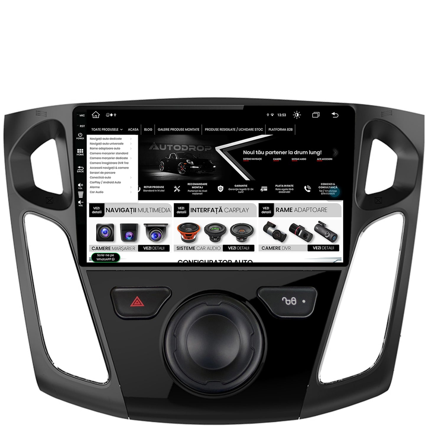 Navigatie Ford Focus 3 (2011-2019), Android, Z-Octacore / 8GB RAM + 256GB ROM, 9 Inch - AD-BGZ9008+AD-BGRKIT115