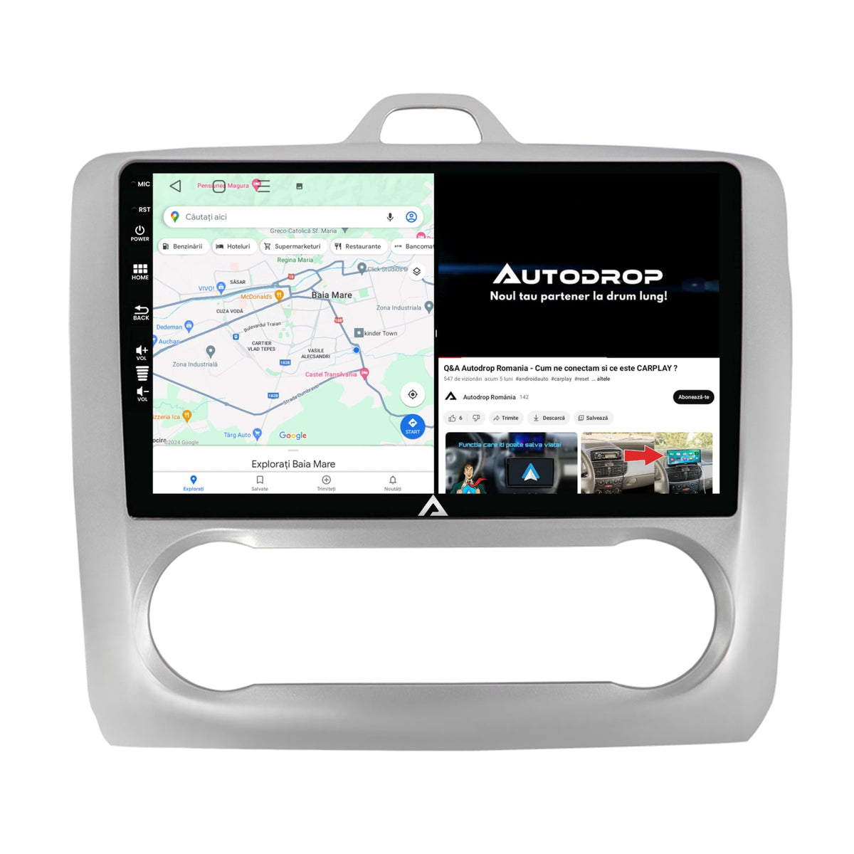 Navigatie Ford Focus MK2 (2004-2011), Clima Automata, Android, E-Octacore / 2GB RAM + 32GB ROM, 9 Inch - AD-BGE9002+AD-BGRKIT117