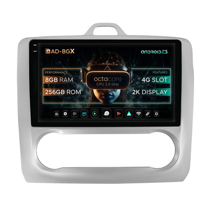 Navigatie Ford Focus MK2 (2004-2011), Clima automata, Android, X-Octacore / 8GB RAM + 256GB ROM, 9.5 Inch - AD-BGX9008+AD-BGRKIT117