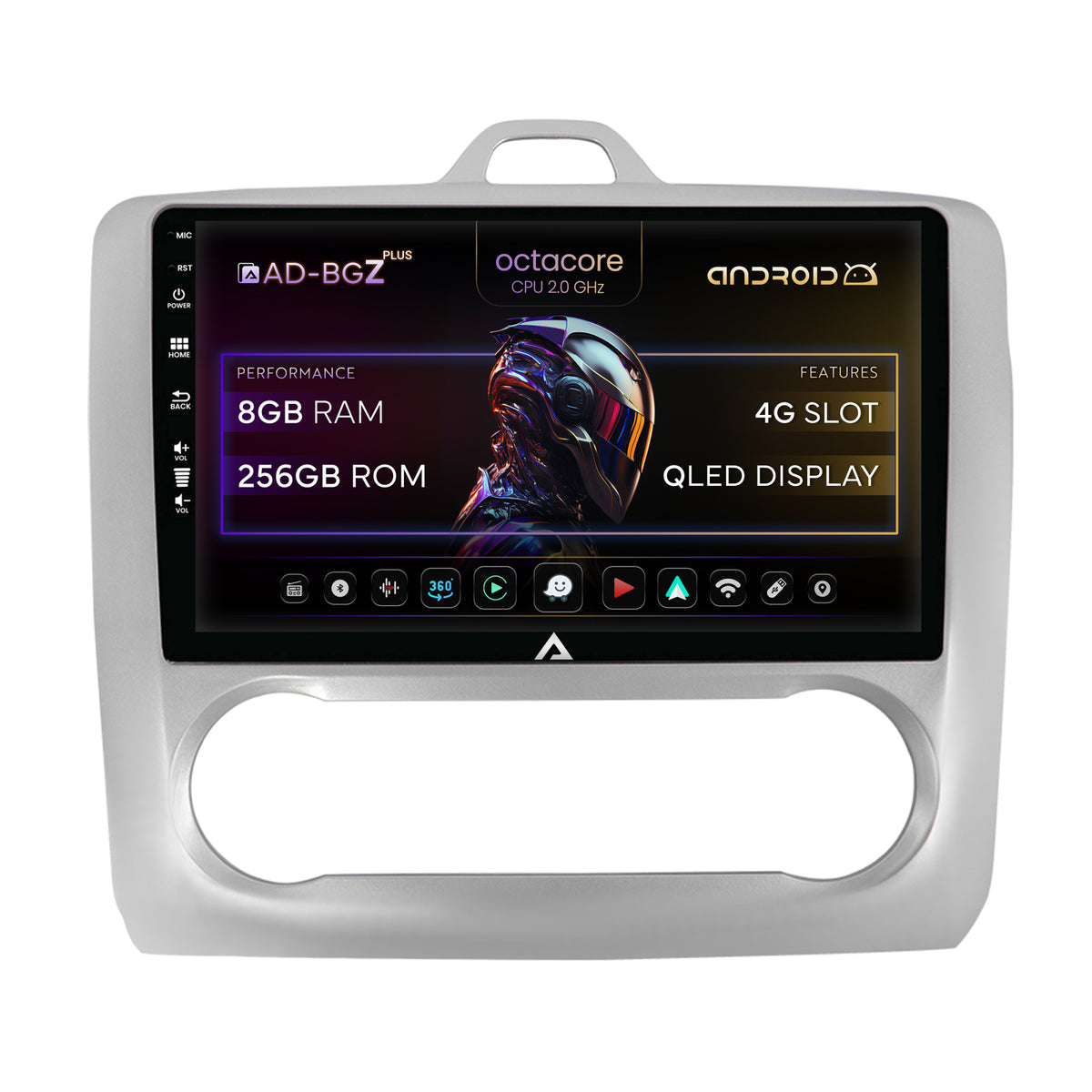 Navigatie Ford Focus MK2 (2004-2011), Clima automata, Android, Z-Octacore / 8GB RAM + 256GB ROM, 9 Inch - AD-BGZ9008+AD-BGRKIT117