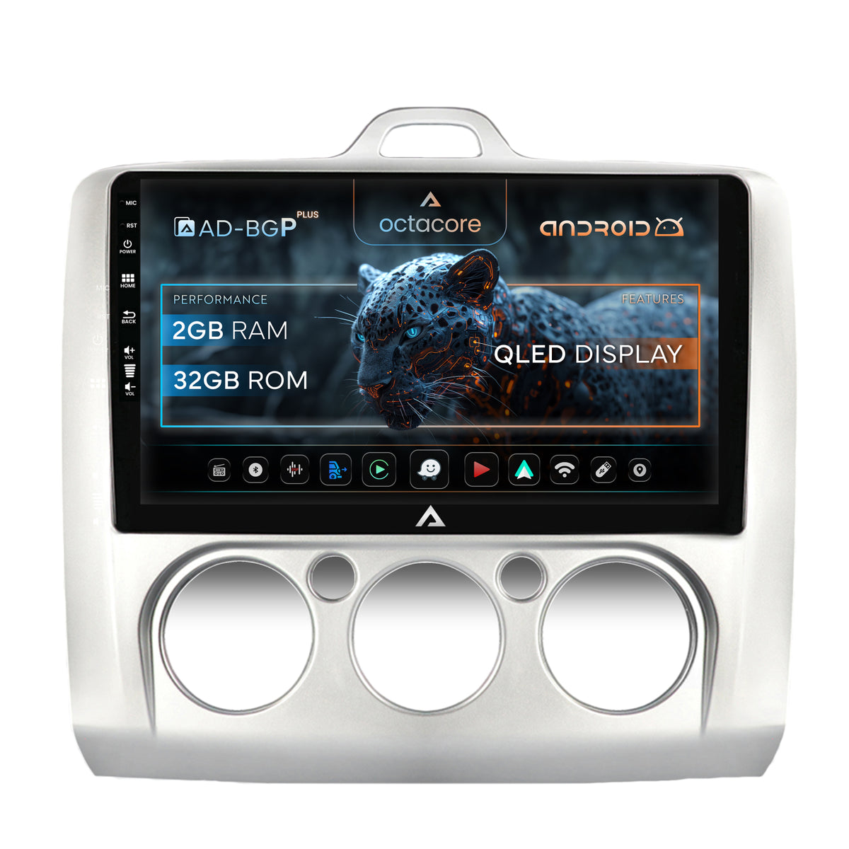 Navigatie Ford Focus MK2 (2004-2011), Clima Manuala, Android, P-Octacore / 2GB RAM + 32 ROM, 9 Inch - AD-BGP9002+AD-BGRKIT112