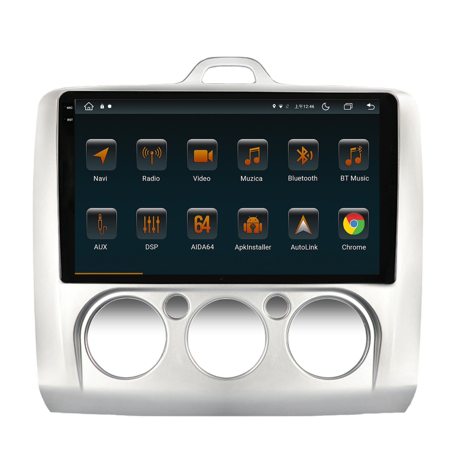 Navigatie Ford Focus MK2 (2004-2011), Clima manuala, Android, V-Octacore / 4GB RAM + 64GB ROM, 9.5 Inch - AD-BGV9004+AD-BGRKIT112
