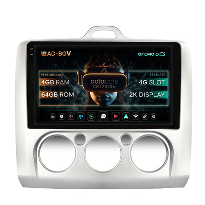 Navigatie Ford Focus MK2 (2004-2011), Clima manuala, Android, V-Octacore / 4GB RAM + 64GB ROM, 9.5 Inch - AD-BGV9004+AD-BGRKIT112
