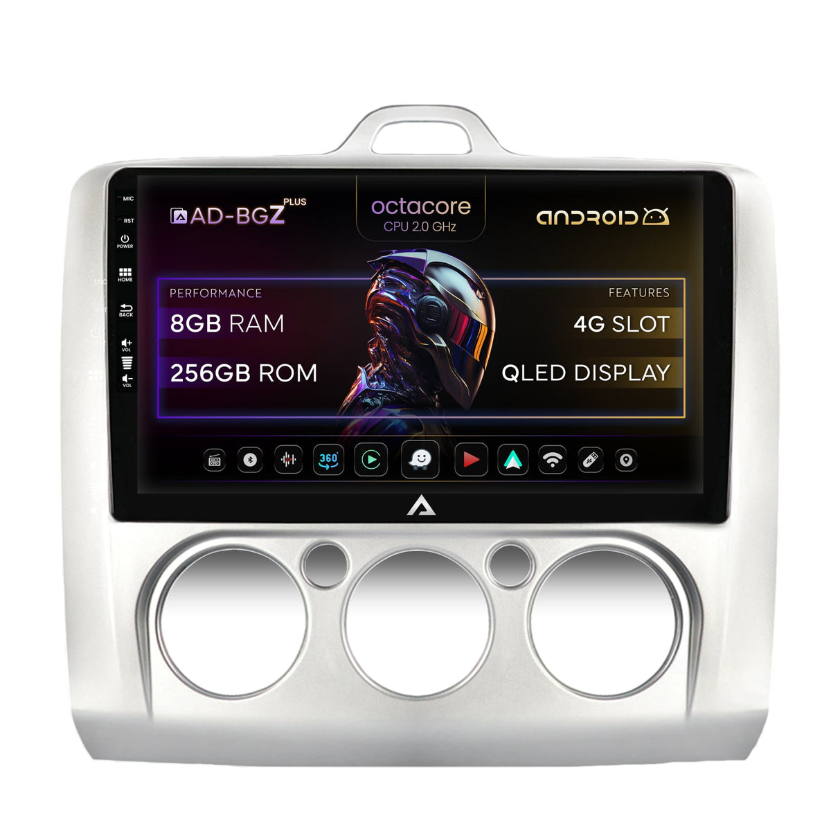 Navigatie Ford Focus MK2 (2004-2011), Clima manuala, Android, Z-Octacore / 8GB RAM + 256GB ROM, 9 Inch - AD-BGZ9008+AD-BGRKIT112