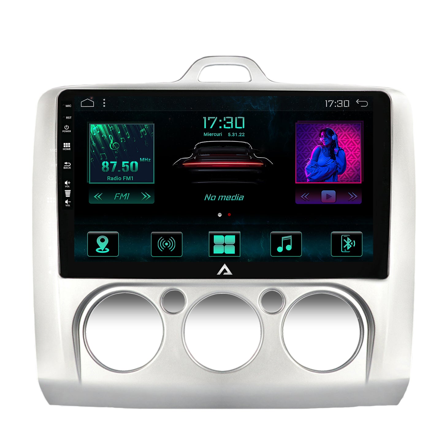Navigatie Ford Focus MK2 (2004-2011), Clima Manuala, Android, A-Octacore / 4GB RAM + 64GB ROM, 9 Inch - AD-BGA9004+AD-BGRKIT112