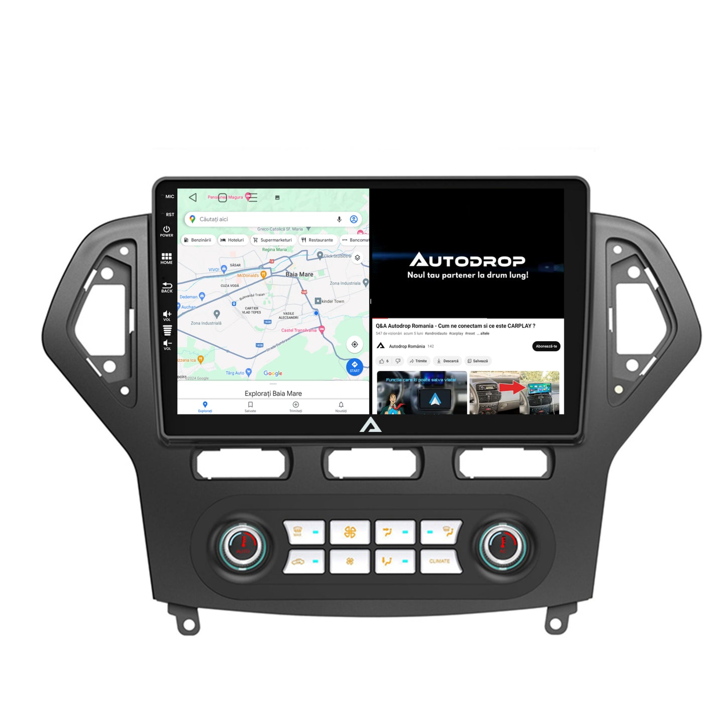 Navigatie Ford Mondeo (2007-2010) Clima Automata, Android, E-Octacore / 2GB RAM + 32GB ROM, 10.1 Inch - AD-BGE10002+AD-BGRKIT127