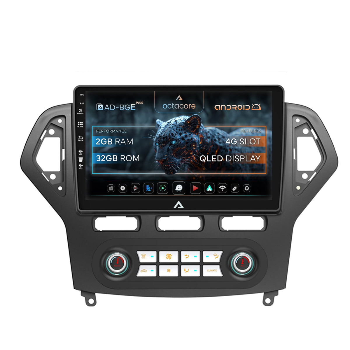 Navigatie Ford Mondeo (2007-2010) Clima Automata, Android, P-Octacore / 2GB RAM + 32GB ROM, 10.1 Inch - AD-BGP10002+AD-BGRKIT127