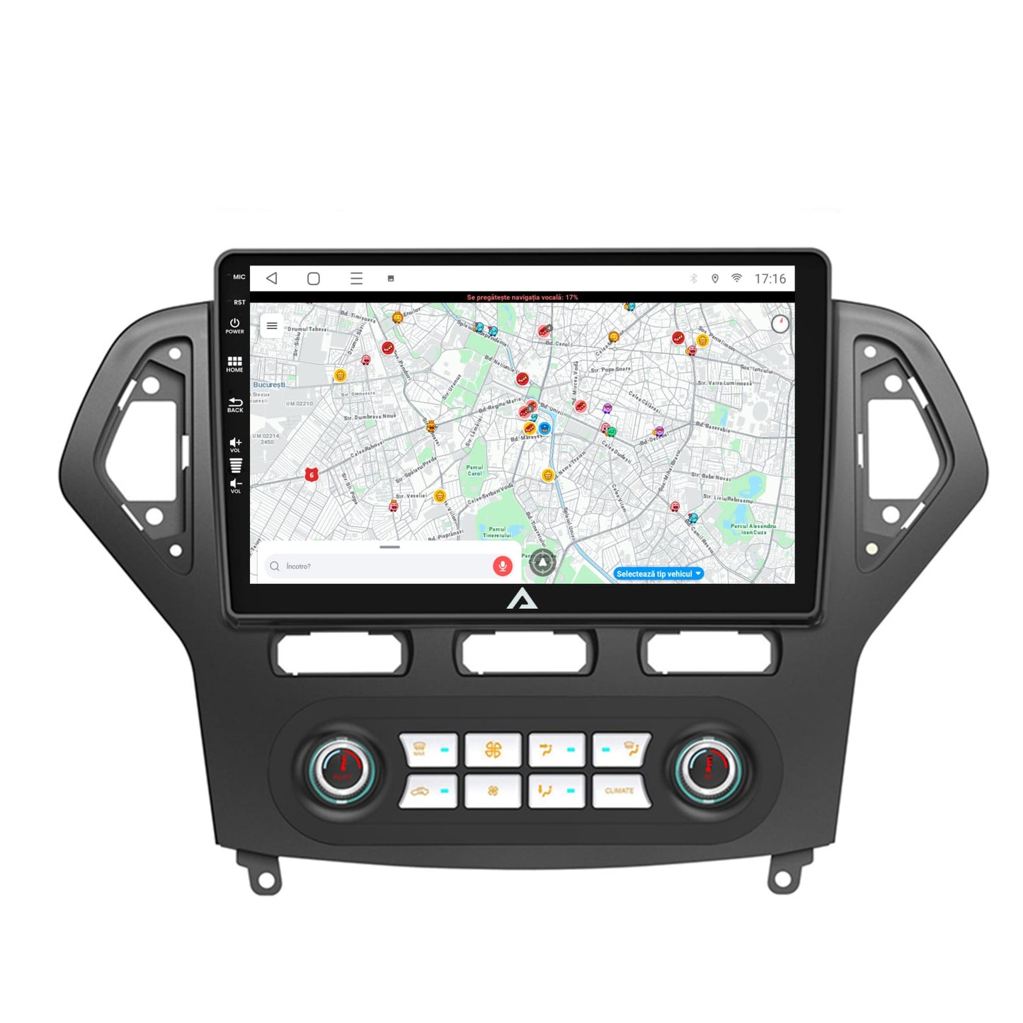 Navigatie Ford Mondeo (2007-2010) Clima Automata, Android, P-Octacore / 2GB RAM + 32GB ROM, 10.1 Inch - AD-BGP10002+AD-BGRKIT127