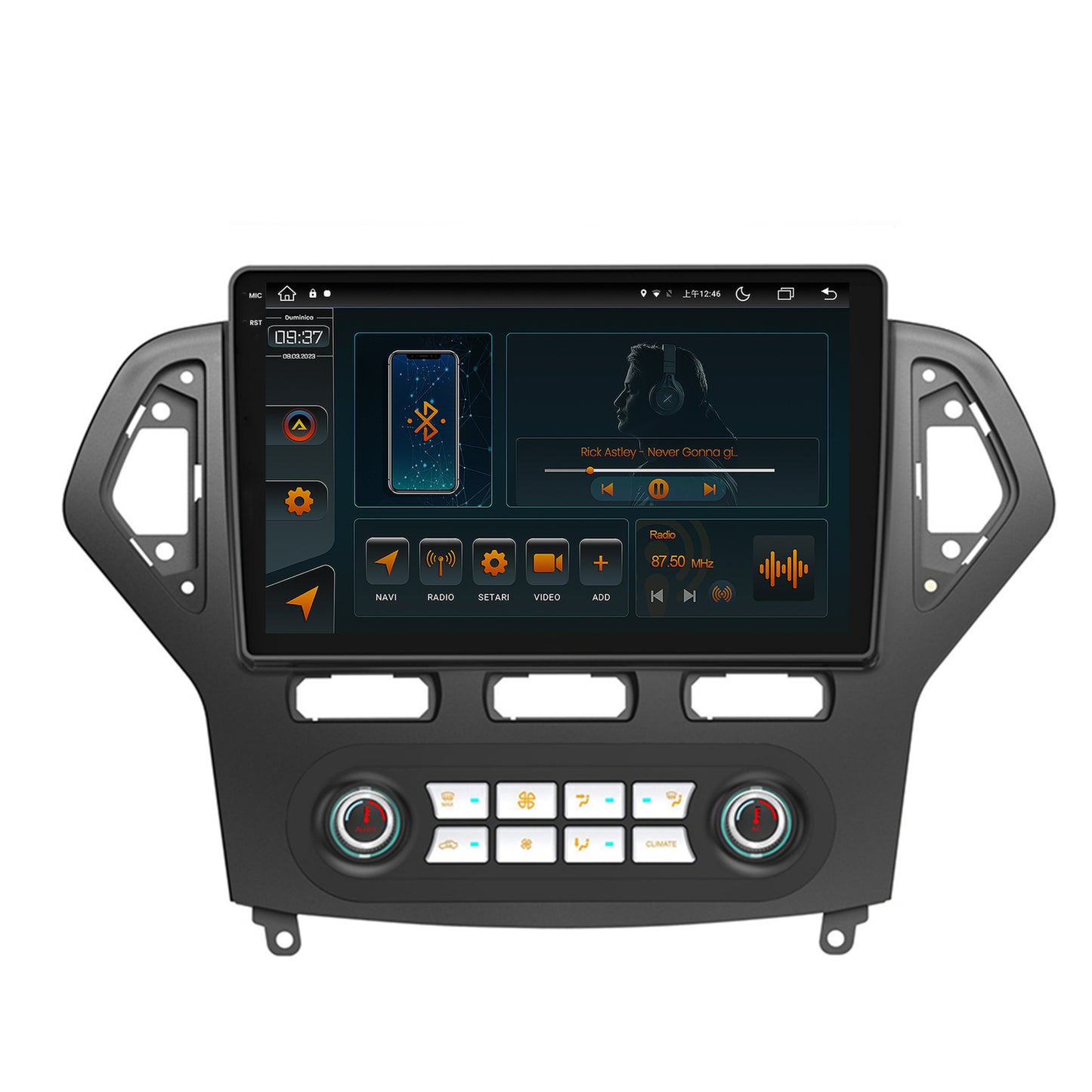 Navigatie Ford Mondeo (2007-2010) Clima Automata, Android, V-Octacore / 4GB RAM + 64GB ROM, 10.36 Inch - AD-BGV10004+AD-BGRKIT127