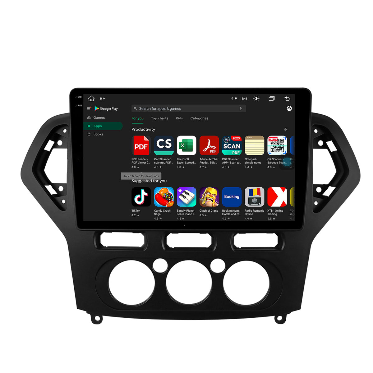 Navigatie Ford Mondeo (2007-2010) Clima Manuala, Android, X-Octacore / 8GB RAM + 256GB ROM, 10.36 Inch - AD-BGX10008+AD-BGRKIT126