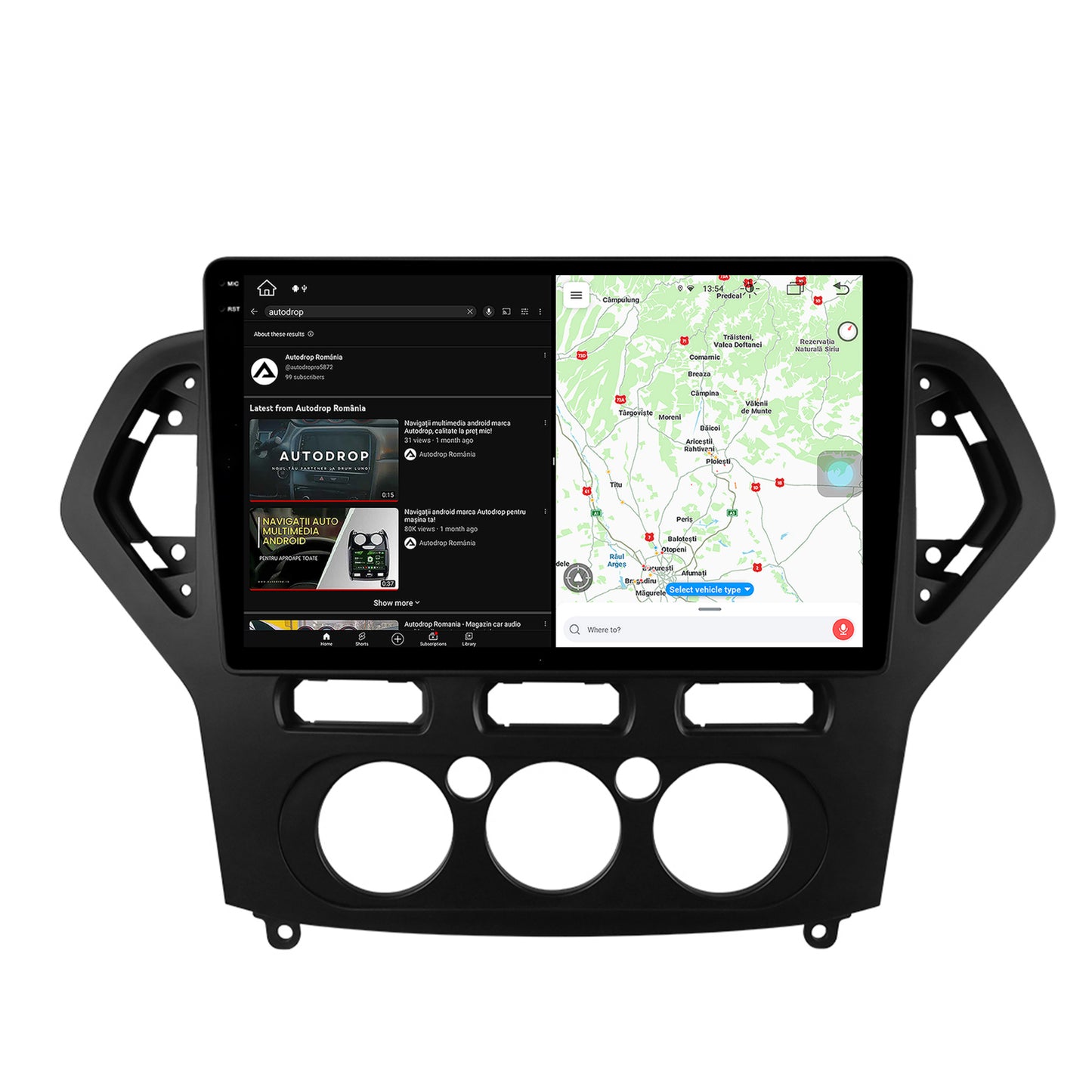 Navigatie Ford Mondeo (2007-2010) Clima Manuala, Android, X-Octacore / 8GB RAM + 256GB ROM, 10.36 Inch - AD-BGX10008+AD-BGRKIT126