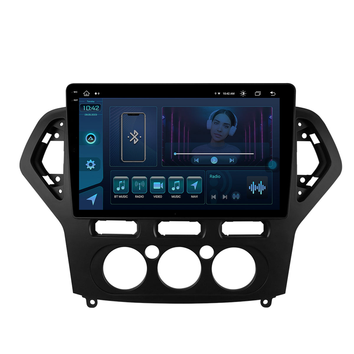 Navigatie Ford Mondeo (2007-2010) Clima Manuala, Android, X-Octacore / 8GB RAM + 256GB ROM, 10.36 Inch - AD-BGX10008+AD-BGRKIT126