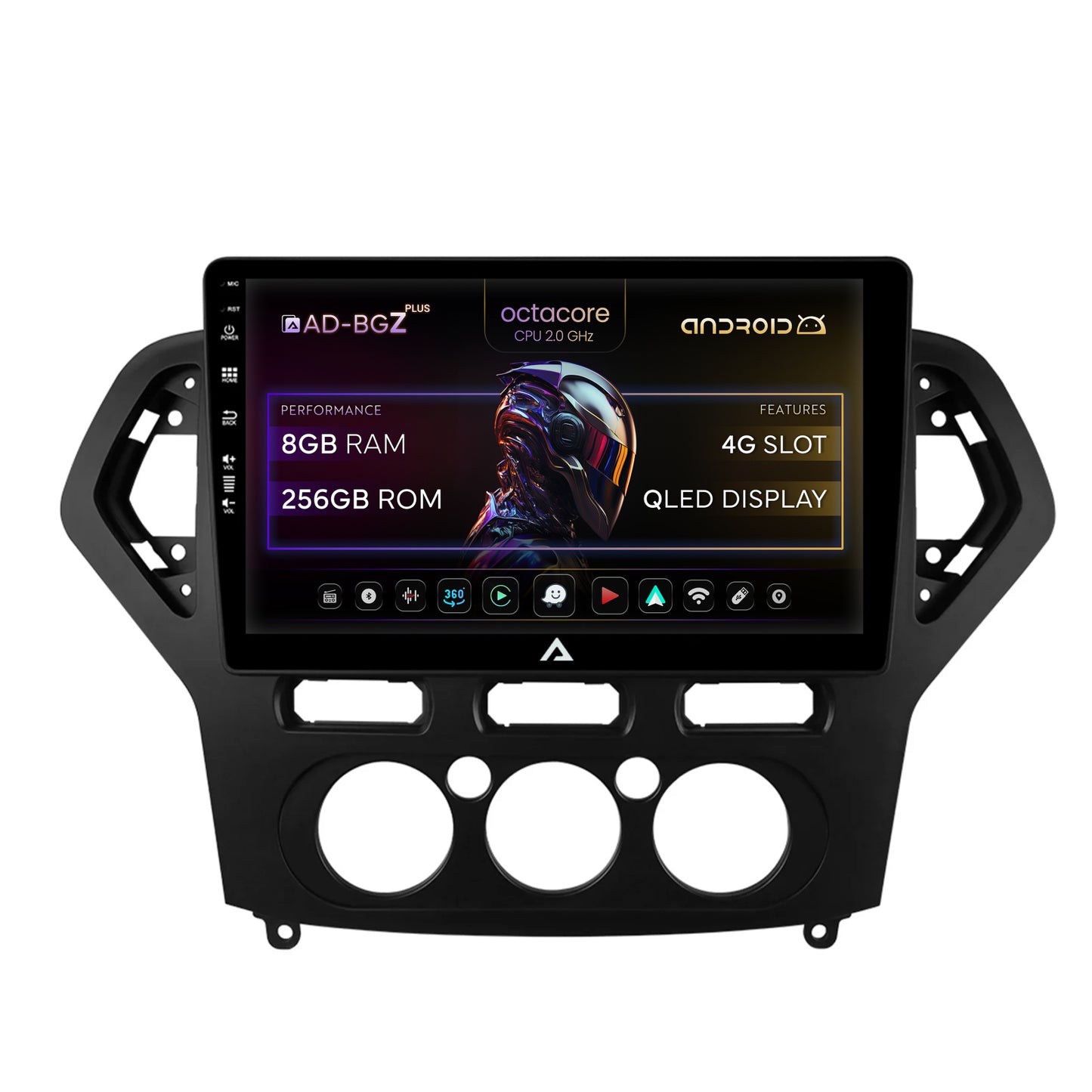 Navigatie Ford Mondeo (2007-2010) Clima Manuala, Android, Z-Octacore / 8GB RAM + 256GB ROM, 10.1 Inch - AD-BGZ10008+AD-BGRKIT126