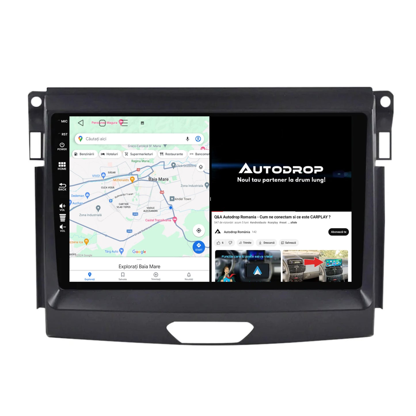 Navigatie Ford Ranger (2015-2020), Android, E-Octacore / 2GB RAM + 32GB ROM, 9 Inch - AD-BGE9002+AD-BGRKIT120