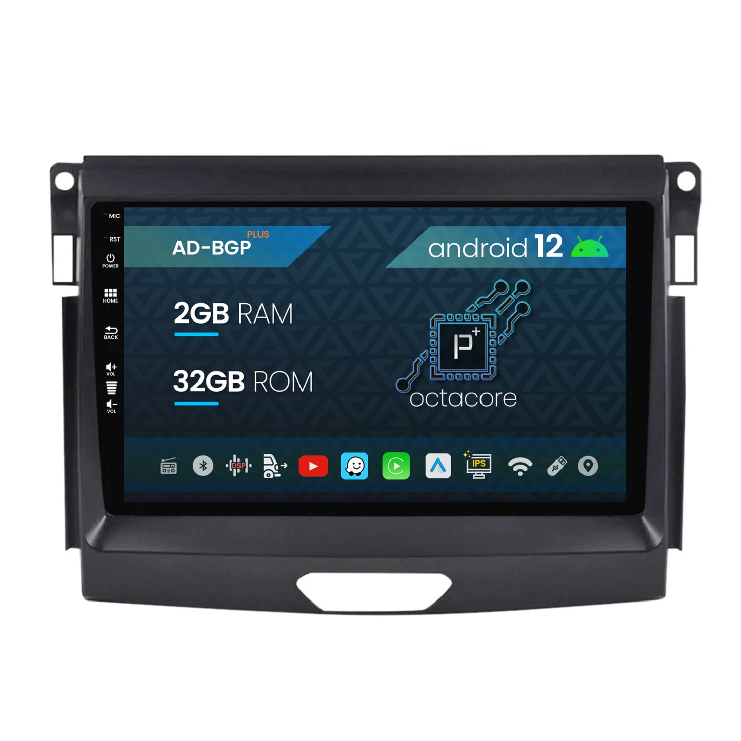 Navigatie Ford Ranger (2015-2020), Android, P-Octacore / 2GB RAM + 32GB ROM, 9 Inch - AD-BGP9002+AD-BGRKIT120