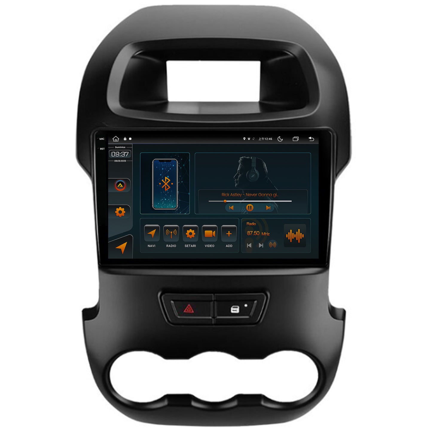 Navigatie Ford Ranger (2011-2015), Android, V-Octacore / 4GB RAM + 64GB ROM, 9.5 Inch - AD-BGV9004+AD-BGRKIT135B