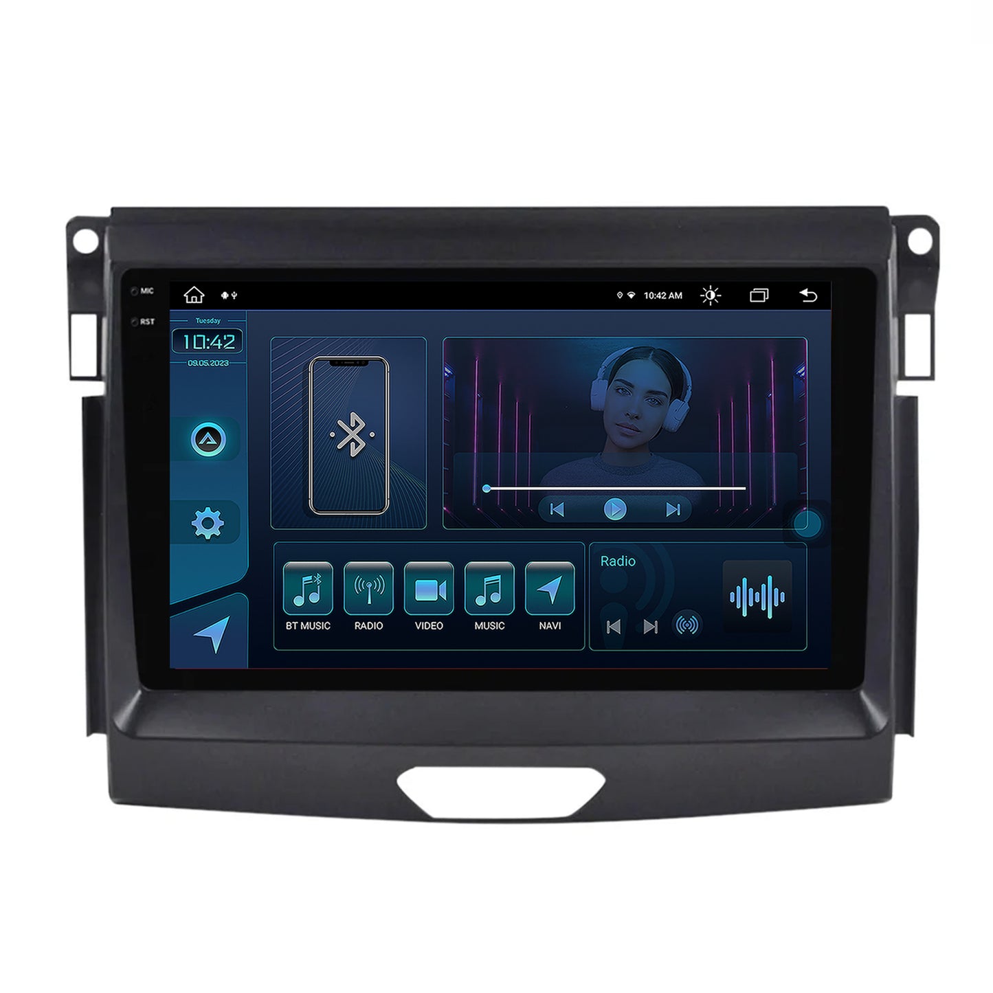 Navigatie Ford Ranger (2015-2020), Android, X-Octacore / 8GB RAM + 256GB ROM, 9.5 Inch - AD-BGX9008+AD-BGRKIT120