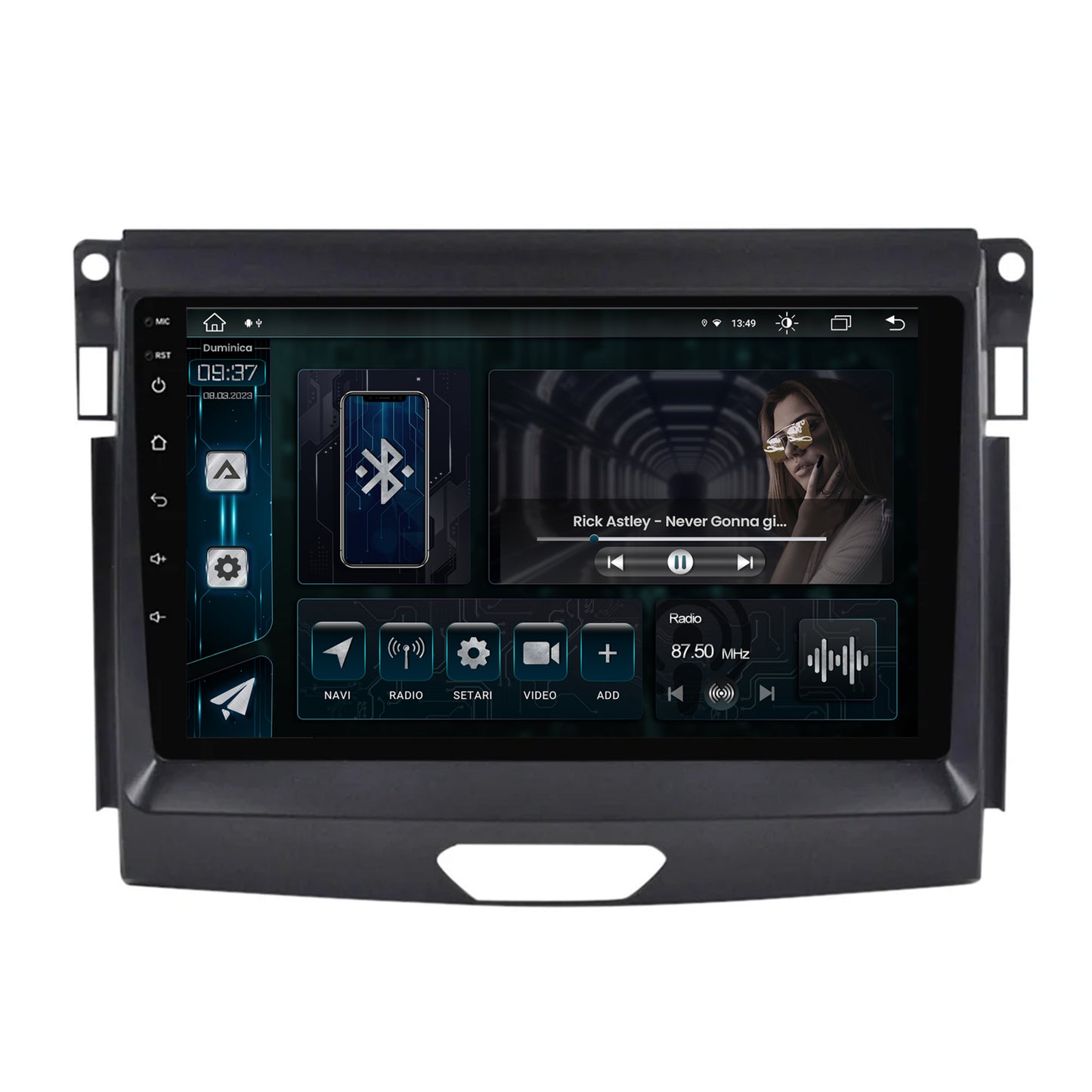 Navigatie Ford Ranger (2015-2020), Android, Z-Octacore / 8GB RAM + 256GB ROM, 9 Inch - AD-BGZ9008+AD-BGRKIT120