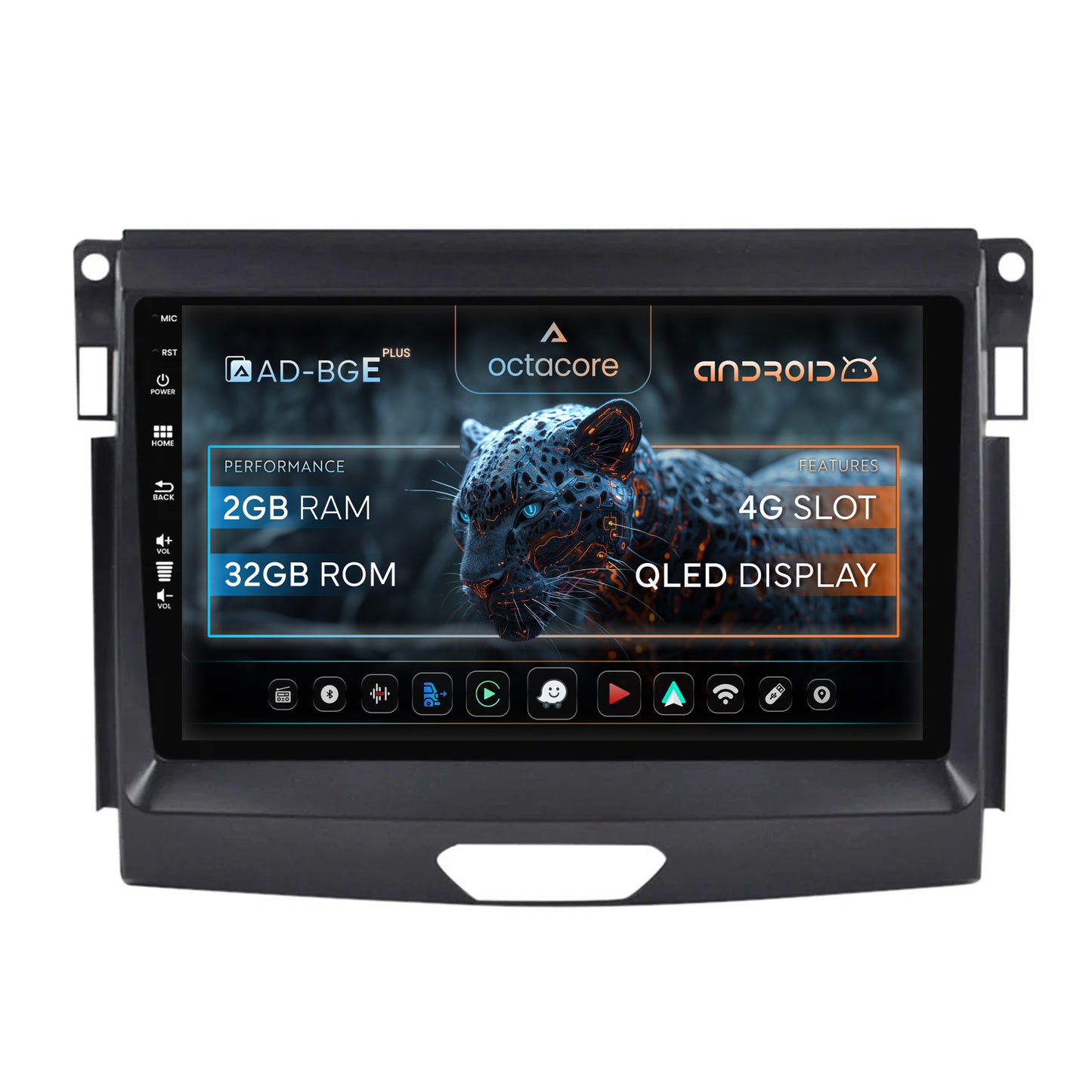 Navigatie Ford Ranger (2015-2020), Android, E-Octacore / 2GB RAM + 32GB ROM, 9 Inch - AD-BGE9002+AD-BGRKIT120