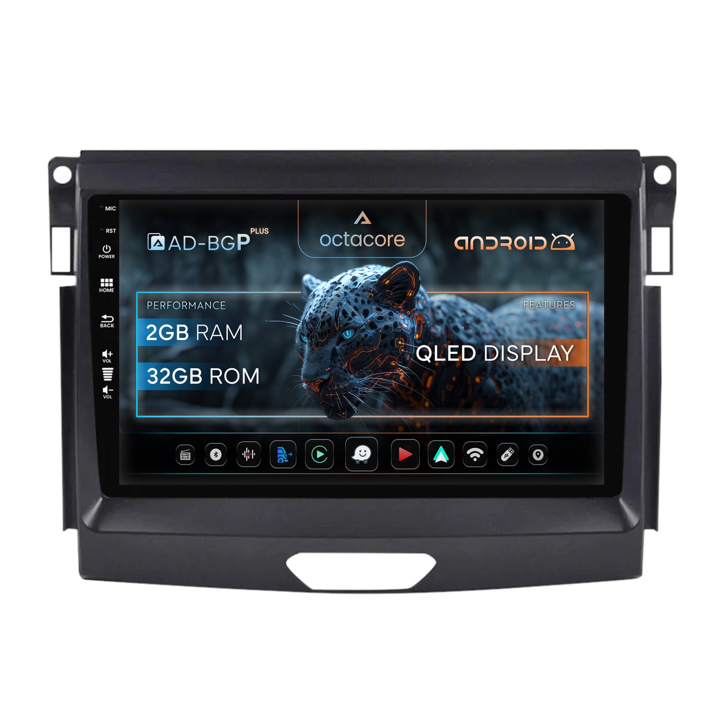 Navigatie Ford Ranger (2015-2020), Android, P-Octacore / 2GB RAM + 32GB ROM, 9 Inch - AD-BGP9002+AD-BGRKIT120