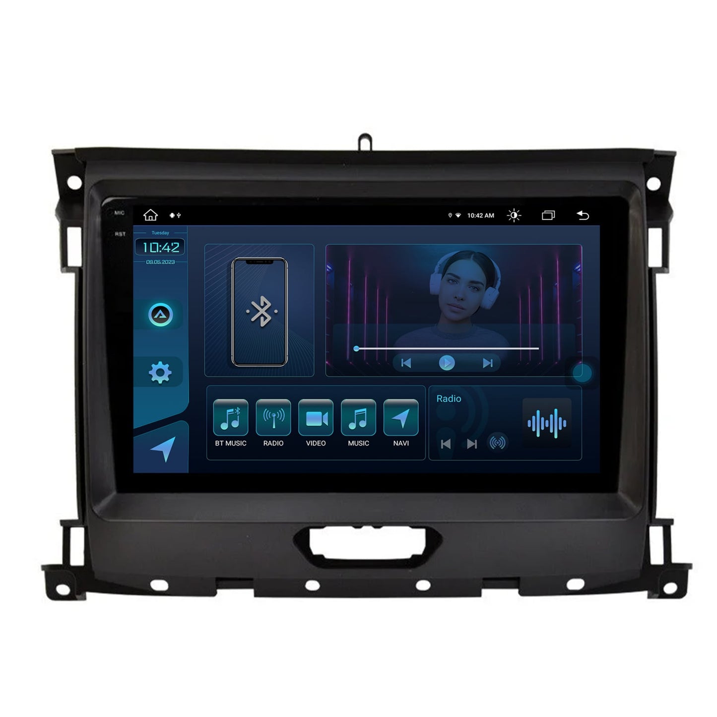 Navigatie Ford Ranger (2015-2022), Android, X-Octacore / 8GB RAM + 256GB ROM, 9.5 Inch - AD-BGX9008+AD-BGRKIT120V2