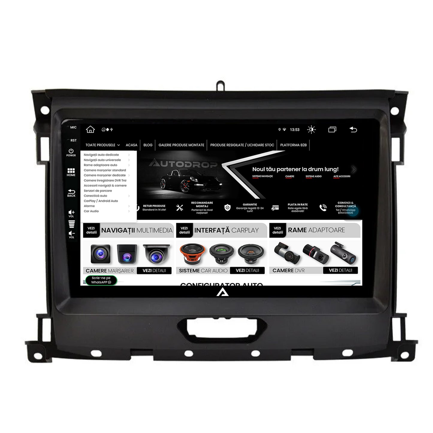 Navigatie Ford Ranger (2015-2022), Android, Z-Octacore / 8GB RAM + 256GB ROM, 9 Inch - AD-BGZ9008+AD-BGRKIT120V2