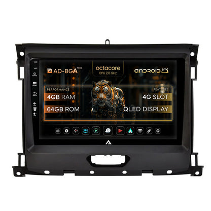 Navigatie Ford Ranger (2015-2022), Android, A-Octacore / 4GB RAM + 64GB ROM, 9 Inch - AD-BGA9004+AD-BGRKIT120V2