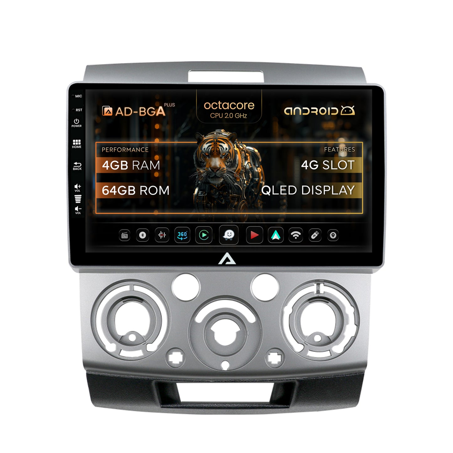 Navigatie Ford Ranger / Mazda BT50 (2007-2012), Android, A-Octacore / 4GB RAM + 64GB ROM, 9 Inch - AD-BGA9004+AD-BGRKIT136