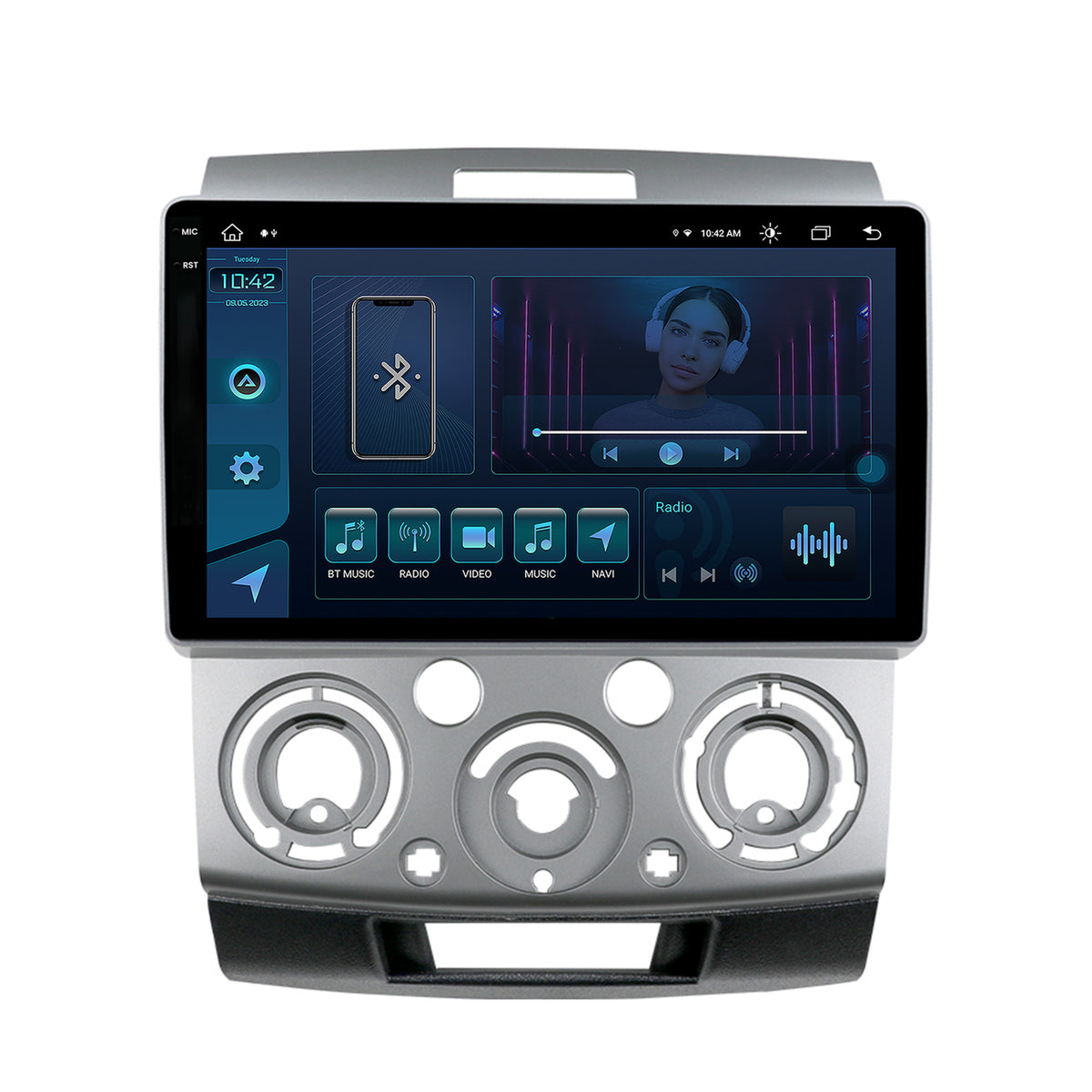 Navigatie Ford Ranger / Mazda BT50 (2007-2012), Android, X-Octacore / 8GB RAM + 256GB ROM, 9.5 Inch - AD-BGX9008+AD-BGRKIT136