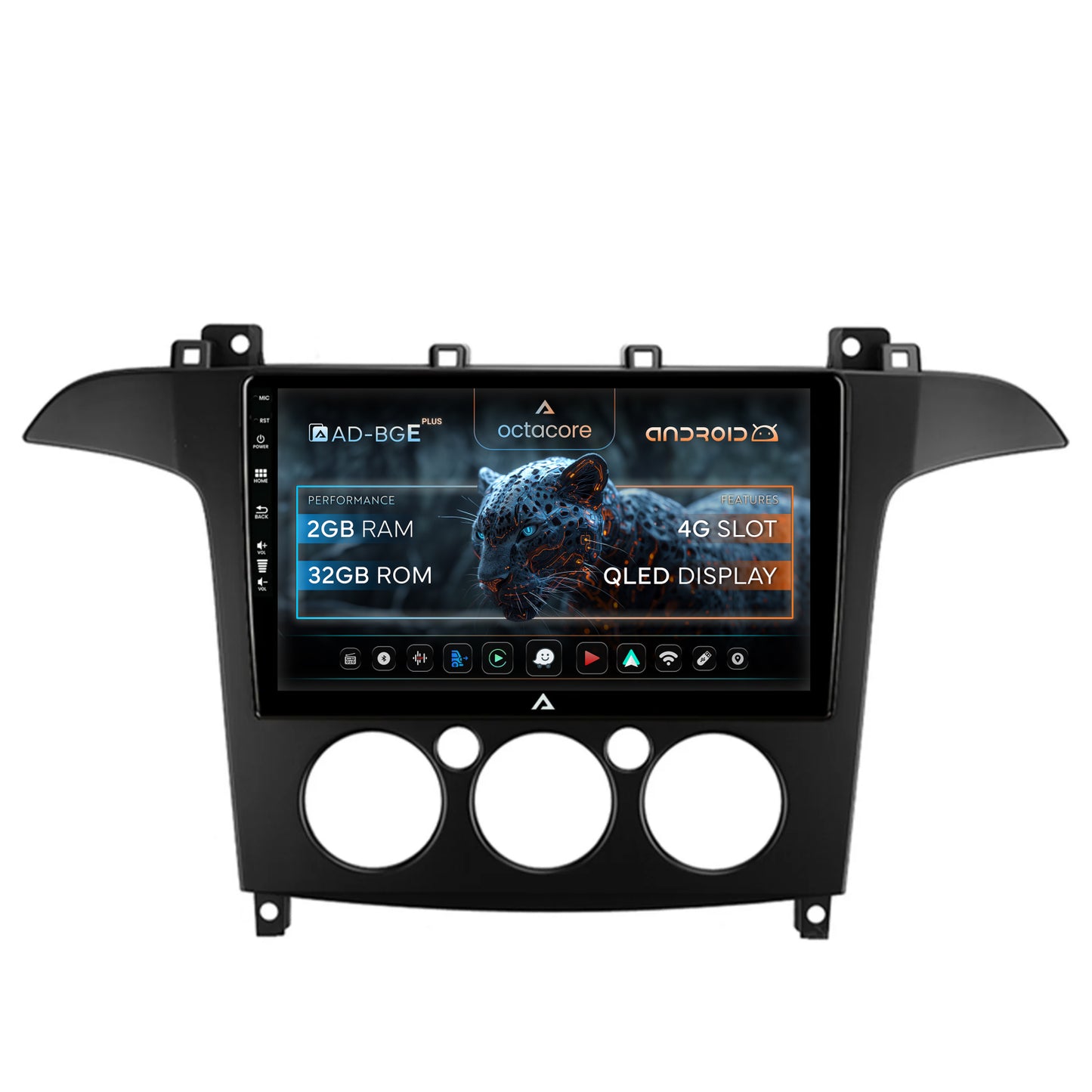 Navigatie Ford S-MAX (2006-2015) Clima Manuala, Android, E-Octacore / 2GB RAM + 32GB ROM, 9 Inch - AD-BGE9002+AD-BGRKIT124