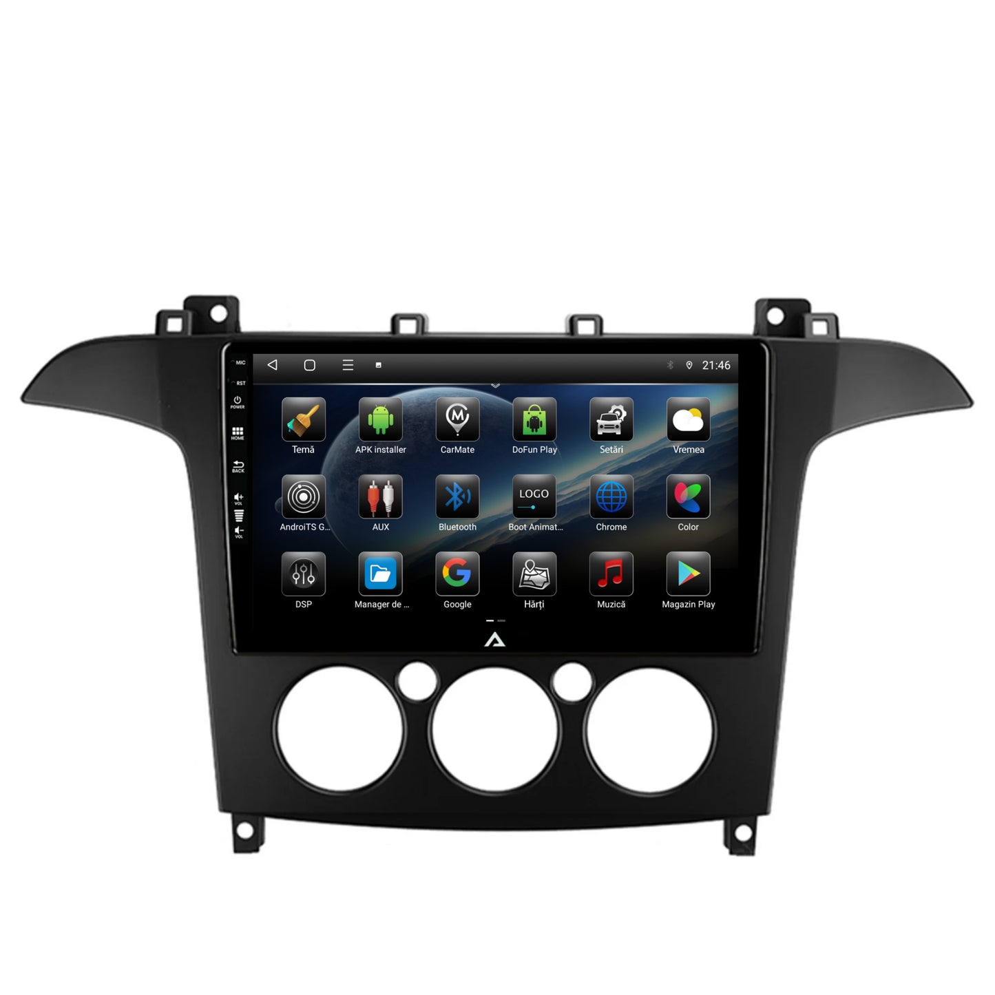 Navigatie Ford S-MAX (2006-2015) Clima Manuala, Android, P-Octacore / 2GB RAM + 32GB ROM, 9 Inch - AD-BGP9002+AD-BGRKIT124