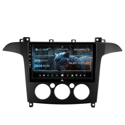 Navigatie Ford S-MAX (2006-2015) Clima Manuala, Android, P-Octacore / 2GB RAM + 32GB ROM, 9 Inch - AD-BGP9002+AD-BGRKIT124