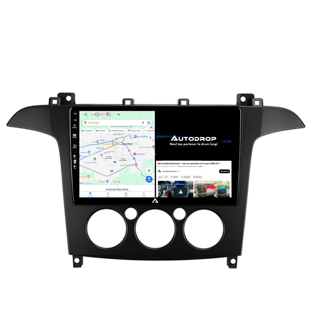 Navigatie Ford S-MAX (2006-2015) Clima Manuala, Android, P-Octacore / 2GB RAM + 32GB ROM, 9 Inch - AD-BGP9002+AD-BGRKIT124