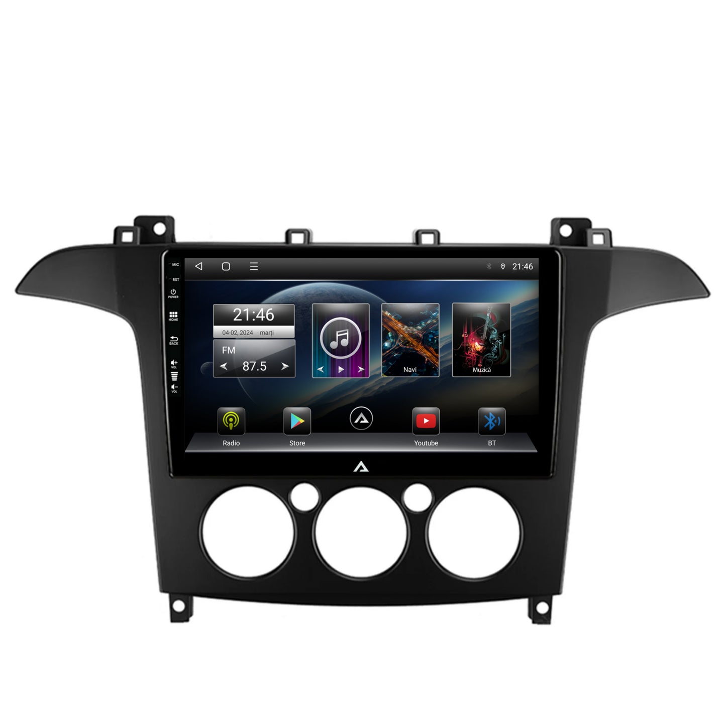 Navigatie Ford S-MAX (2006-2015) Clima Manuala, Android, P-Octacore / 2GB RAM + 32GB ROM, 9 Inch - AD-BGP9002+AD-BGRKIT124