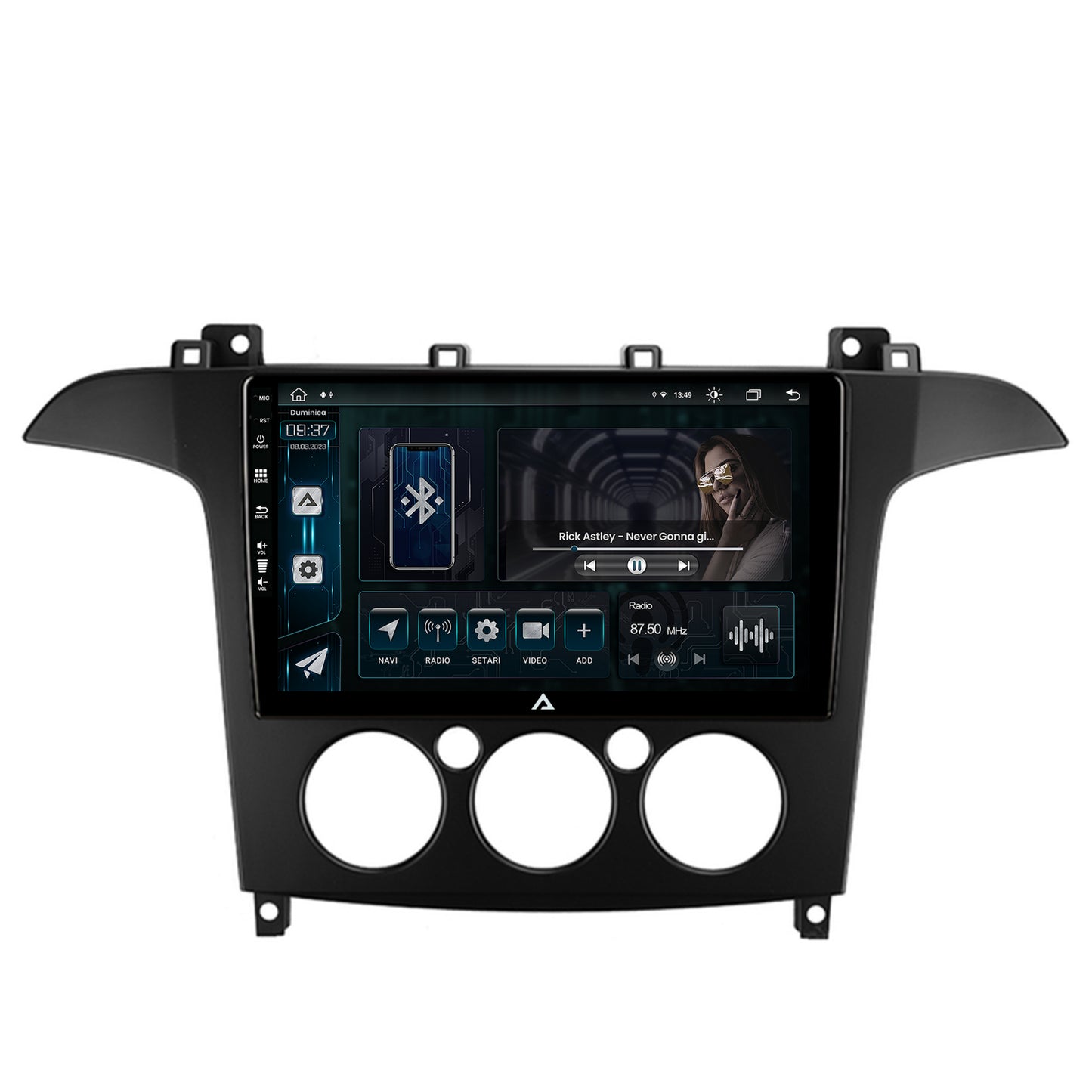 Navigatie Ford S-MAX (2006-2015) Clima Manuala, Android, Z-Octacore / 8GB RAM + 256GB ROM, 9 Inch - AD-BGZ9008+AD-BGRKIT124