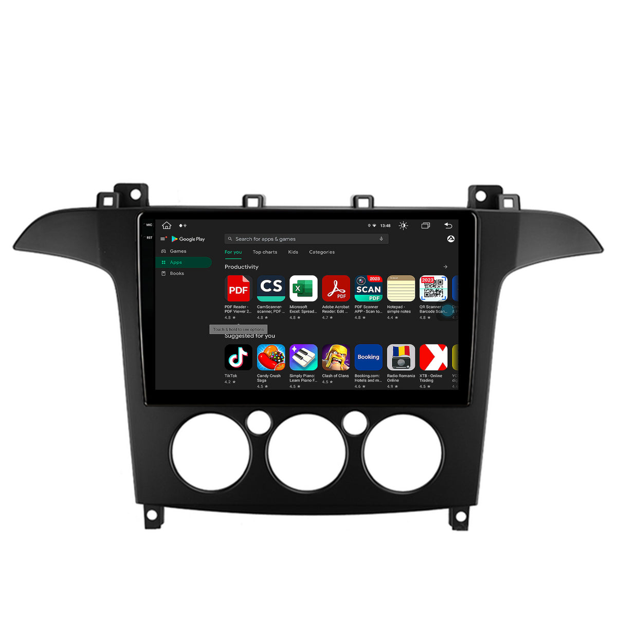 Navigatie Ford S-MAX (2006-2015) Clima Manuala, Android, X-Octacore / 8GB RAM + 256GB ROM, 9.5 Inch - AD-BGX9008+AD-BGRKIT124