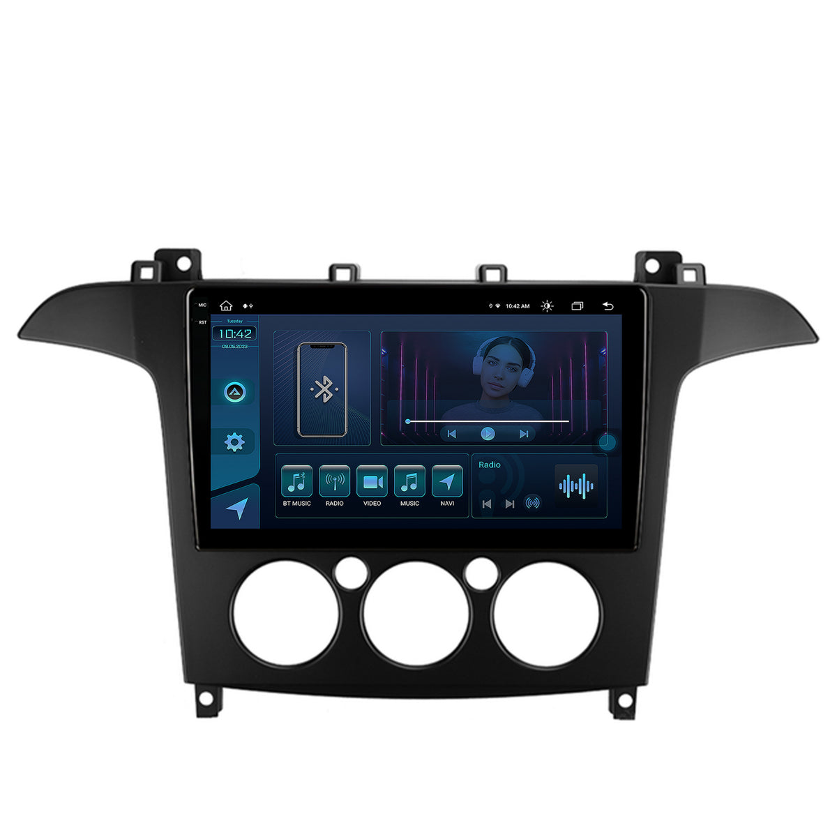 Navigatie Ford S-MAX (2006-2015) Clima Manuala, Android, X-Octacore / 8GB RAM + 256GB ROM, 9.5 Inch - AD-BGX9008+AD-BGRKIT124