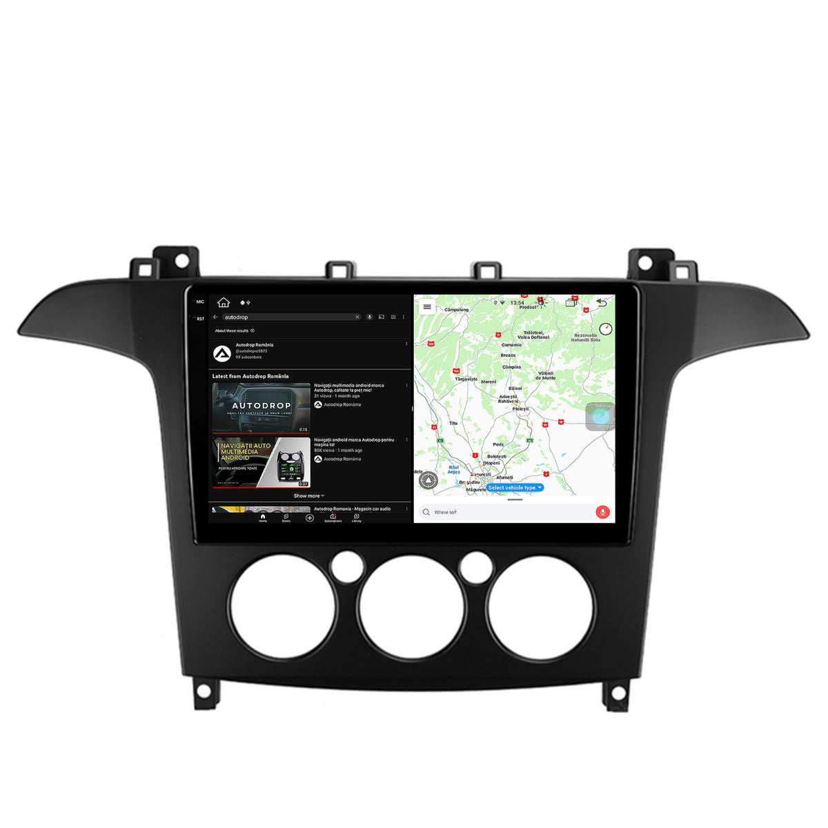 Navigatie Ford S-MAX (2006-2015) Clima Manuala, Android, X-Octacore / 8GB RAM + 256GB ROM, 9.5 Inch - AD-BGX9008+AD-BGRKIT124