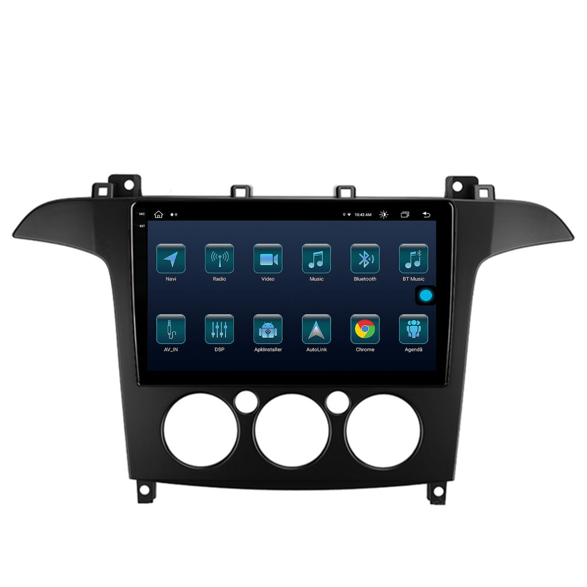 Navigatie Ford S-MAX (2006-2015) Clima Manuala, Android, X-Octacore / 8GB RAM + 256GB ROM, 9.5 Inch - AD-BGX9008+AD-BGRKIT124