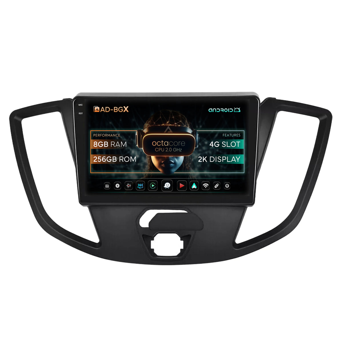 Navigatie Ford Transit (2014-2020), Android, X-Octacore / 8GB RAM + 256GB ROM, 9.5 Inch - AD-BGX9008+AD-BGRKIT123V2